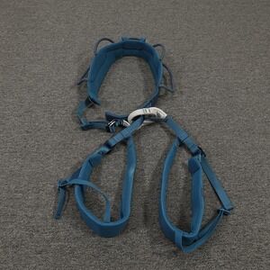 Petzl Adjama Climbing Harness Blue Adjustable Gear Loops Rock Ice Safety Belay